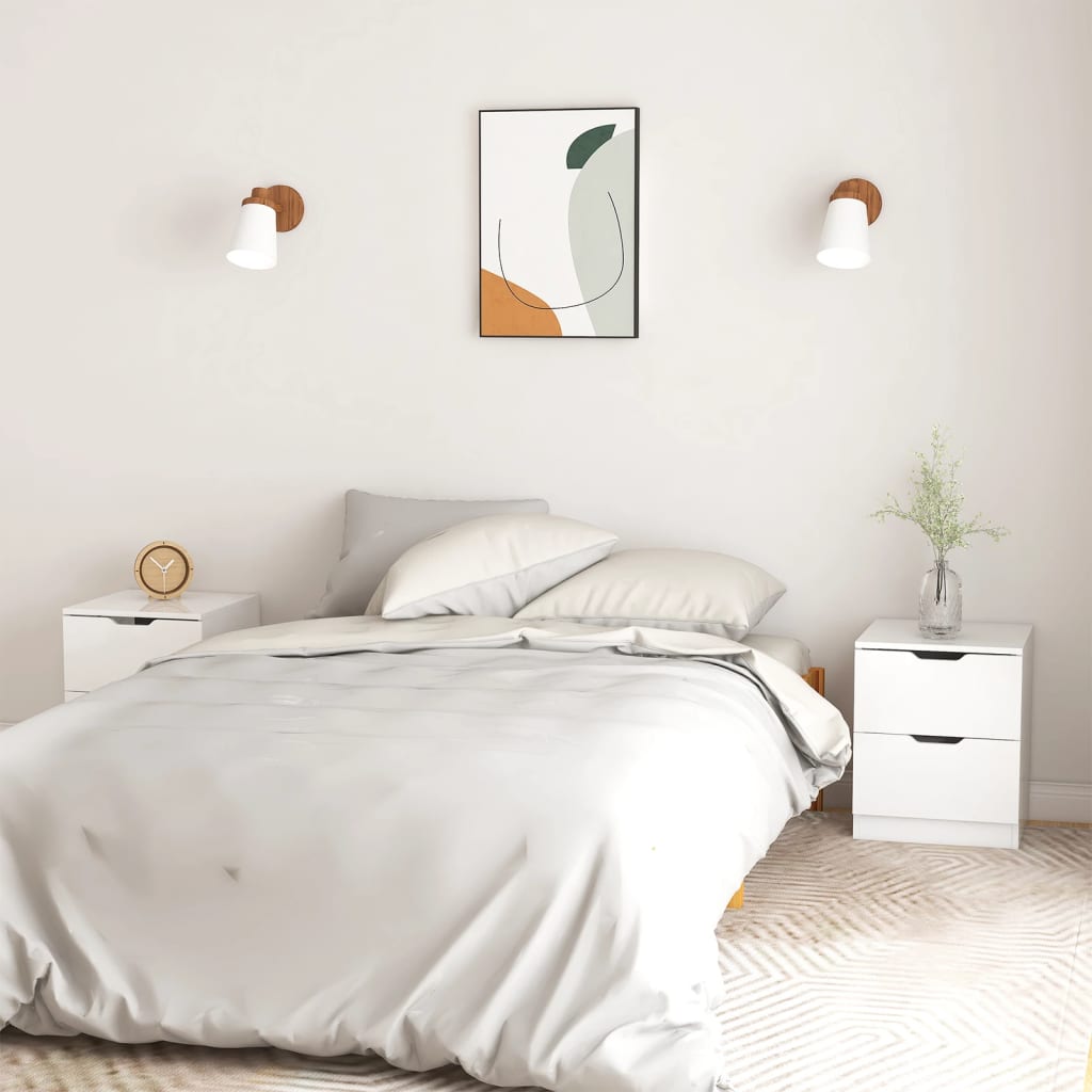 vidaXL Nightstands 2 pcs. High Gloss White 40x40x50 cm Chipboard
