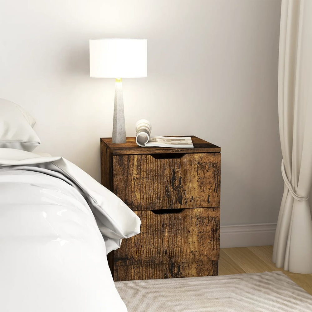 vidaXL Bedside Cabinet Smoked Oak 40x40x50 cm Chipboard