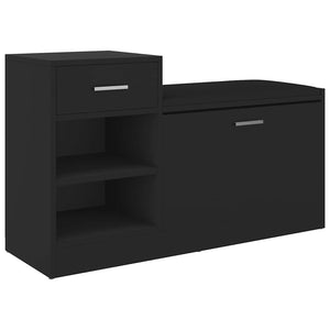 vidaXL Shoe Cabinet Black 94.5x31x57 cm Engineered Wood