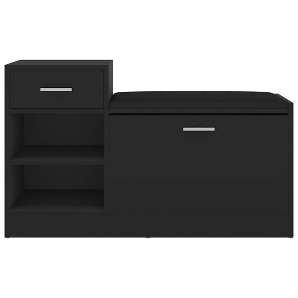 vidaXL Shoe Cabinet Black 94.5x31x57 cm Engineered Wood