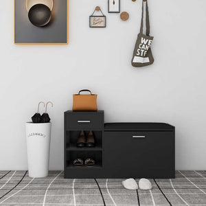 vidaXL Shoe Cabinet Black 94.5x31x57 cm Engineered Wood