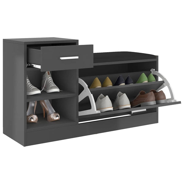 vidaXL Shoe Cabinet Grey 94.5x31x57 cm Engineered Wood