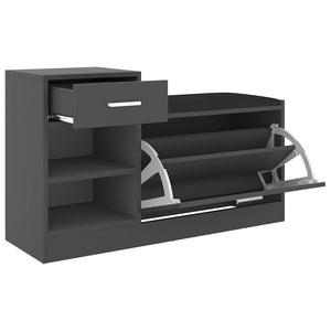 vidaXL Shoe Cabinet Grey 94.5x31x57 cm Engineered Wood