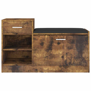 vidaXL Shoe Bench Smoked Oak 94.5x31x57 cm Engineered Wood