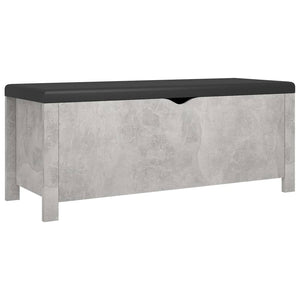vidaXL Storage Bench with Cushion Concrete Grey 105x40x45 cm
