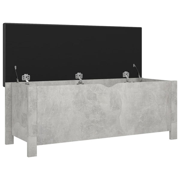 vidaXL Storage Bench with Cushion Concrete Grey 105x40x45 cm