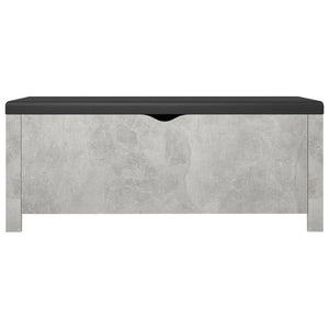 vidaXL Storage Bench with Cushion Concrete Grey 105x40x45 cm