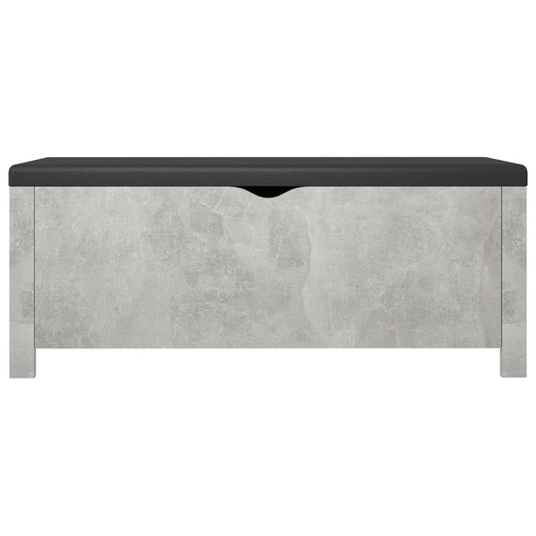 vidaXL Storage Bench with Cushion Concrete Grey 105x40x45 cm