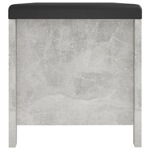 vidaXL Storage Bench with Cushion Concrete Grey 105x40x45 cm