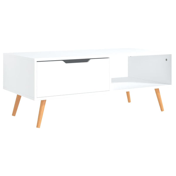 vidaXL Coffee Table White 100x49.5x43 cm Engineered Wood