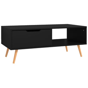vidaXL Coffee Table Black 100x49.5x43 cm Engineered Wood
