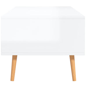 vidaXL Coffee Table High-Gloss White 100x49.5x43 cm Engineered Wood