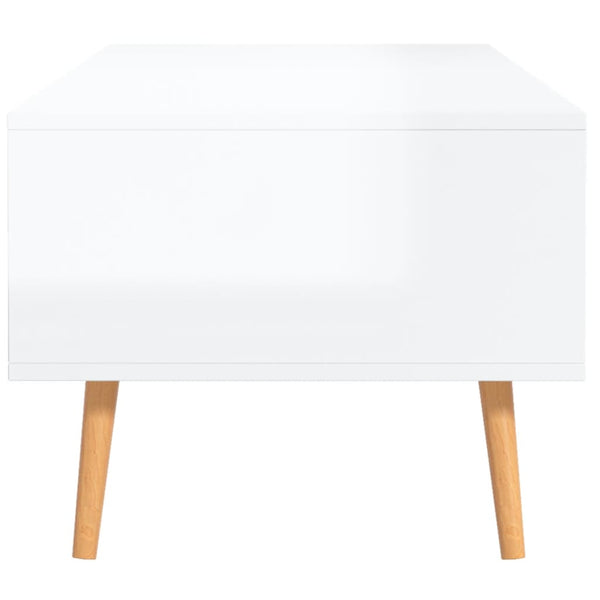 vidaXL Coffee Table High-Gloss White 100x49.5x43 cm Engineered Wood