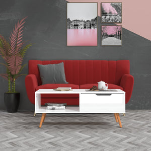 vidaXL Coffee Table High-Gloss White 100x49.5x43 cm Engineered Wood