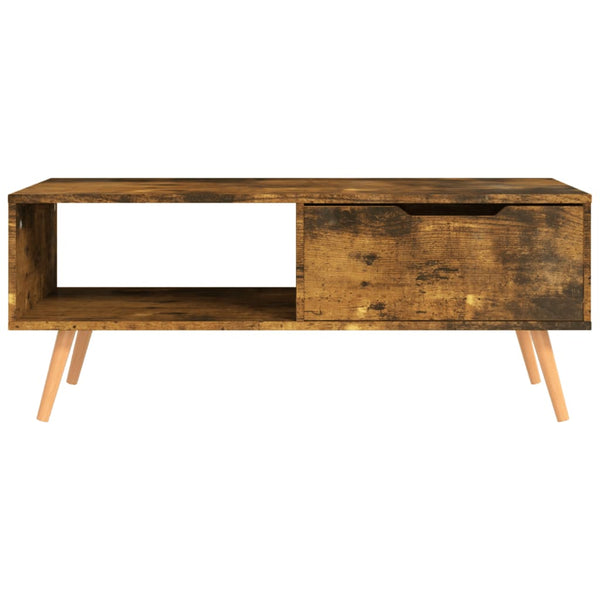 vidaXL Coffee Table Smoked Oak 100x49.5x43 cm Engineered Wood