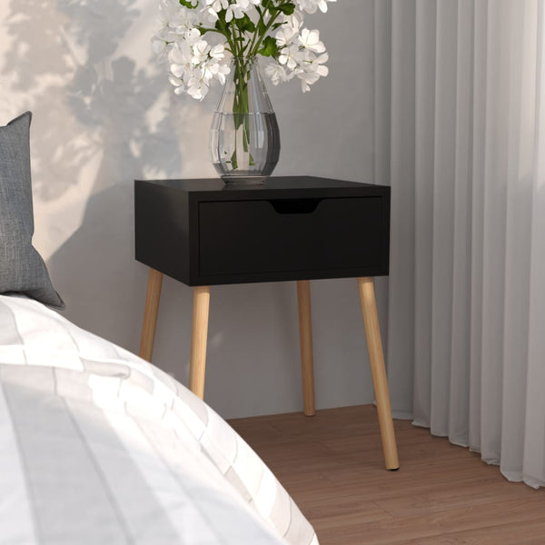 vidaXL Nightstand Black 40x40x56 cm Engineered Wood