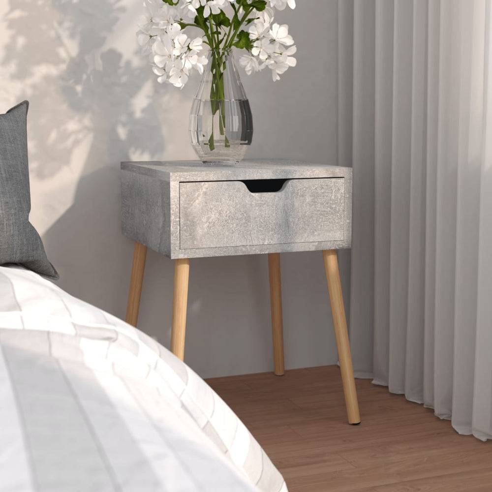 vidaXL Nightstand Concrete Gray 40x40x56 cm Engineered Wood