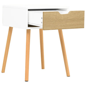 vidaXL Bedside Cabinet White and Sonoma Oak 40x40x56 cm Engineered Wood