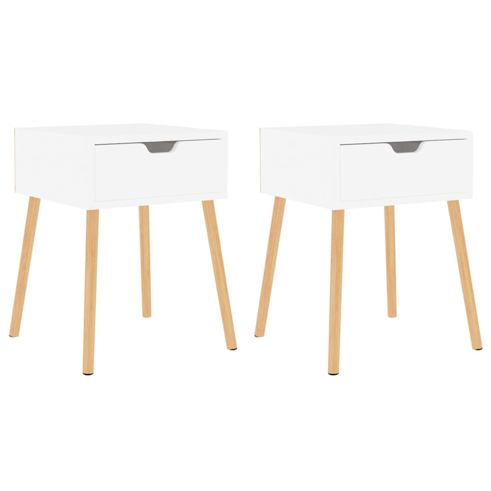vidaXL Nightstands 2 pcs. High Gloss White 40x40x56 cm Engineered Wood