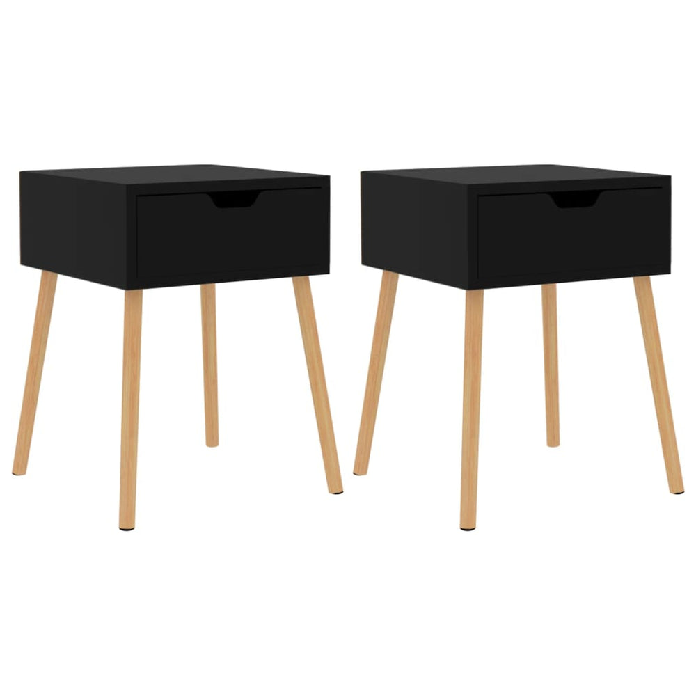 vidaXL Nightstands 2 pcs High Gloss Black 40x40x56 cm Engineered Wood