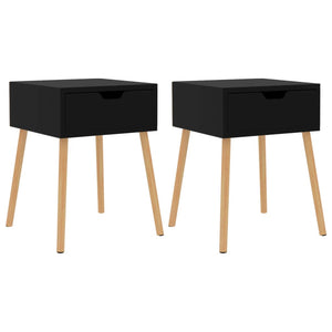 vidaXL Nightstands 2 pcs High Gloss Black 40x40x56 cm Engineered Wood