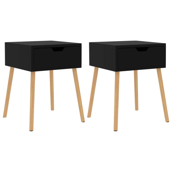 vidaXL Nightstands 2 pcs High Gloss Black 40x40x56 cm Engineered Wood