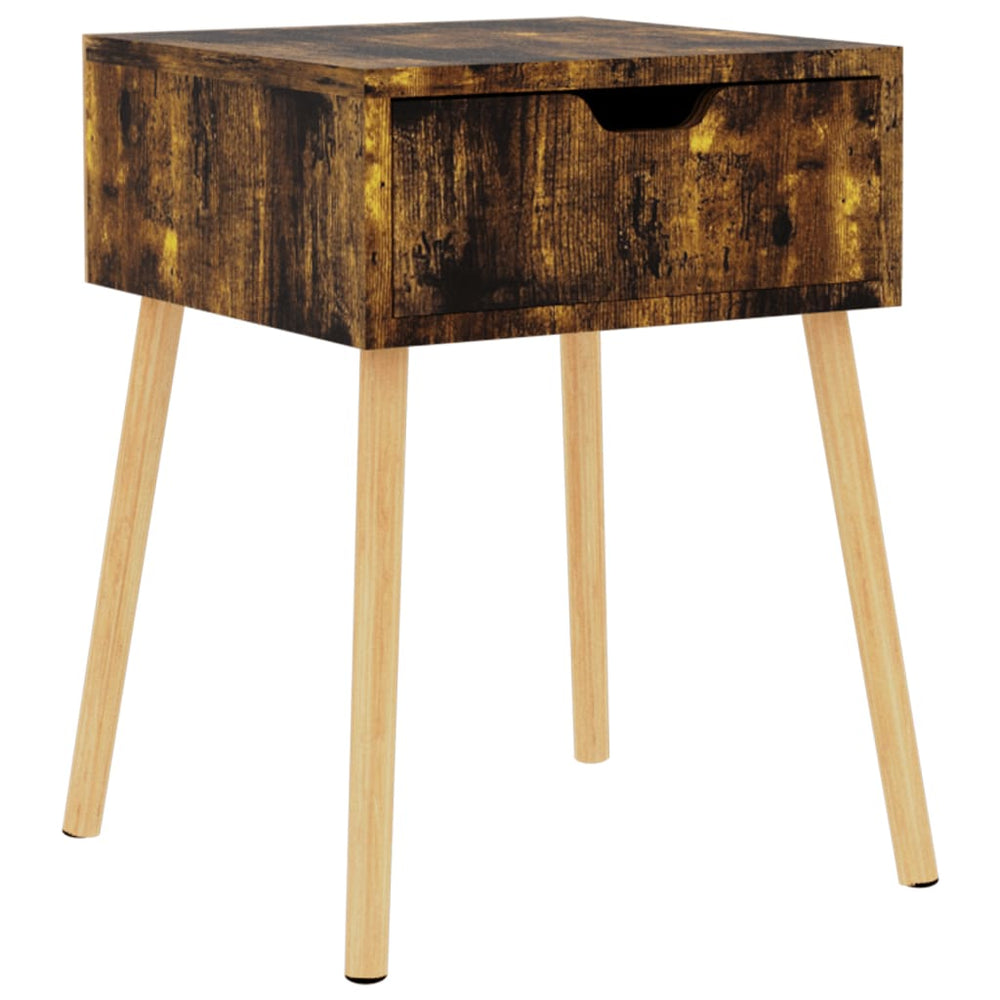 vidaXL Nightstand Smoked Oak 40x40x56 cm Engineered Wood