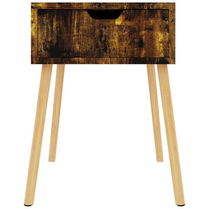 vidaXL Nightstand Smoked Oak 40x40x56 cm Engineered Wood