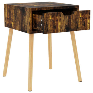 vidaXL Nightstand Smoked Oak 40x40x56 cm Engineered Wood