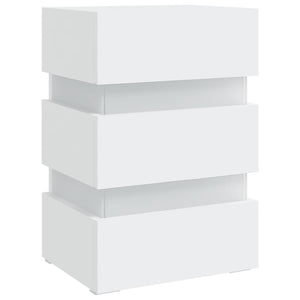 vidaXL LED Bedside Table White 45x35x67 cm Engineered Wood
