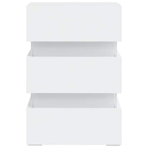 vidaXL LED Bedside Table White 45x35x67 cm Engineered Wood
