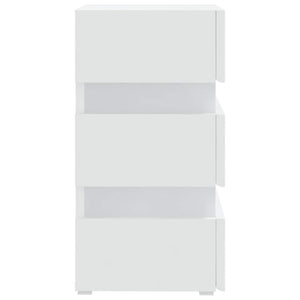 vidaXL LED Bedside Table White 45x35x67 cm Engineered Wood