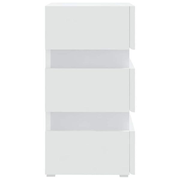 vidaXL LED Bedside Table White 45x35x67 cm Engineered Wood