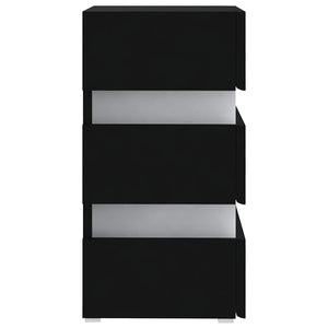 vidaXL LED Bedside Table Black 45x35x67 cm Engineered Wood