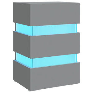 vidaXL LED Nightstand Gray 45x35x67 cm Engineered Wood