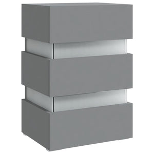vidaXL LED Nightstand Gray 45x35x67 cm Engineered Wood