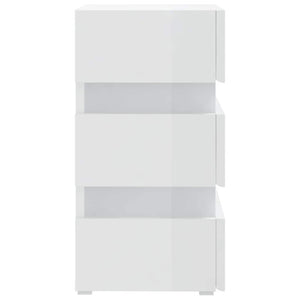 vidaXL High Gloss White LED Nightstand 45x35x67 cm Engineered Wood