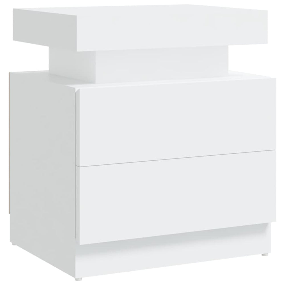 vidaXL Nightstand White 45x35x52 cm Engineered Wood
