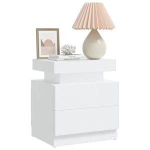 vidaXL Nightstand White 45x35x52 cm Engineered Wood