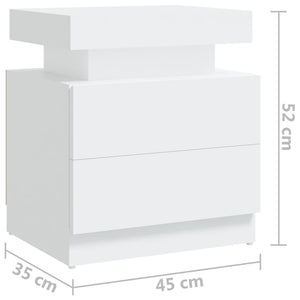 vidaXL Nightstand White 45x35x52 cm Engineered Wood