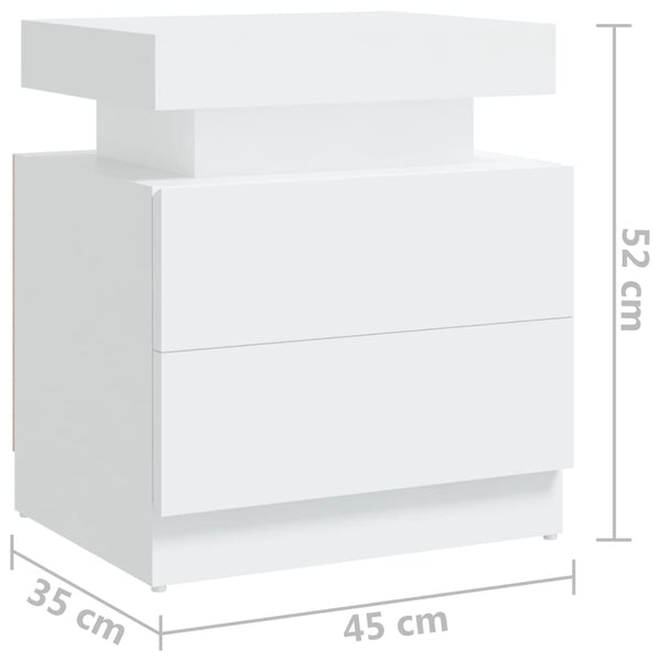vidaXL Nightstand White 45x35x52 cm Engineered Wood