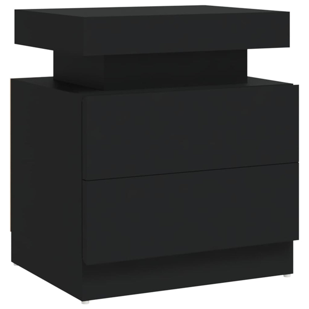 vidaXL Bedside Cabinet Black 45x35x52 cm Engineered Wood