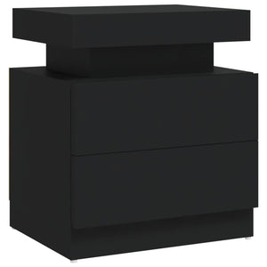 vidaXL Bedside Cabinet Black 45x35x52 cm Engineered Wood