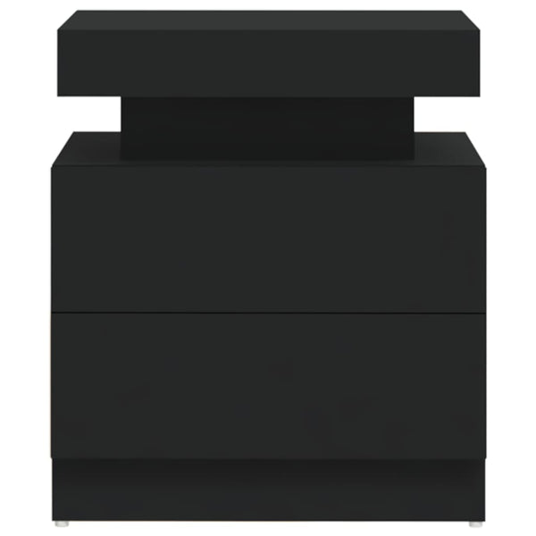 vidaXL Bedside Cabinet Black 45x35x52 cm Engineered Wood