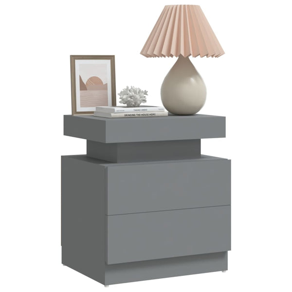 vidaXL Nightstand Grey 45x35x52 cm Engineered Wood