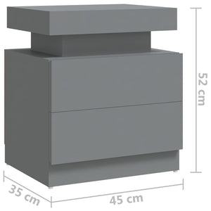 vidaXL Nightstand Grey 45x35x52 cm Engineered Wood