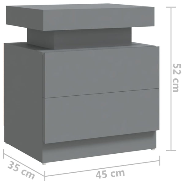 vidaXL Nightstand Grey 45x35x52 cm Engineered Wood