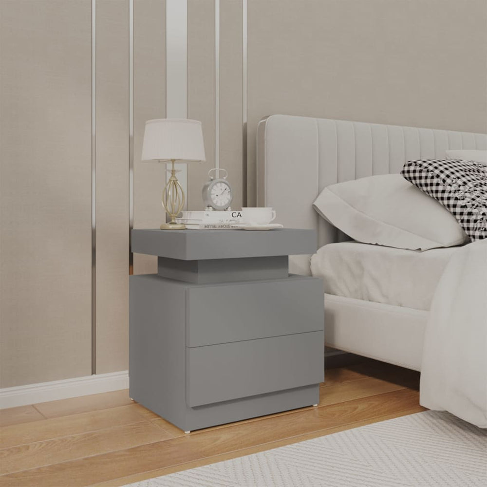 vidaXL Nightstand Grey 45x35x52 cm Engineered Wood