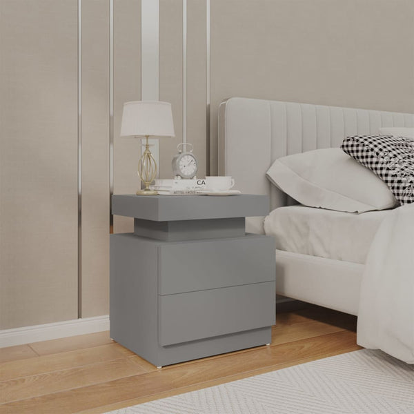 vidaXL Nightstand Grey 45x35x52 cm Engineered Wood