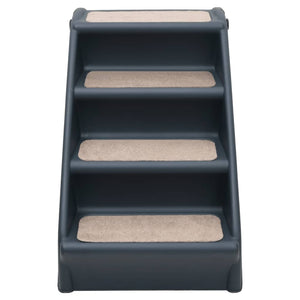 vidaXL 4-Step Foldable Dog Stairs Dark Grey